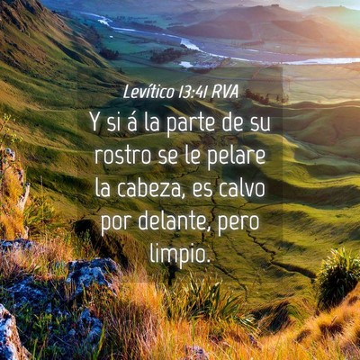 Picture 04 - Levítico 13:41 RVA - Y si á la parte de su rostro se le pelare la - Bible Verse Picture