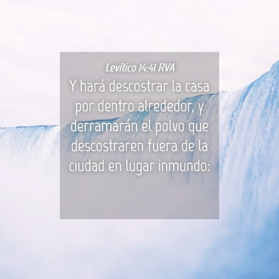 Picture 04 - Levítico 14:41 RVA - Y hará descostrar la casa por dentro alrededor, - Bible Verse Picture