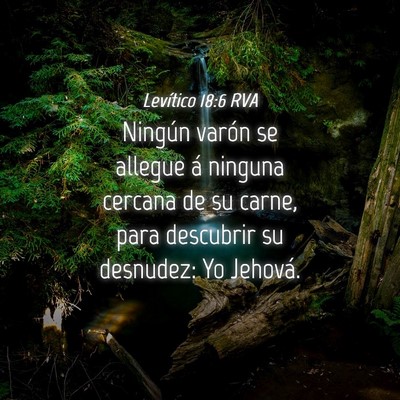 Picture 04 - Levítico 18:6 RVA - Ningún varón se allegue á ninguna cercana de - Bible Verse Picture