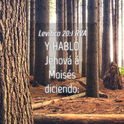 Picture 04 - Levítico 20:1 RVA - Y HABLO Jehová á Moisés - Bible Verse Picture