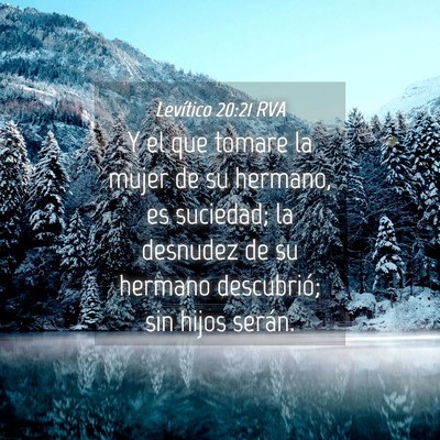 Picture 04 - Levítico 20:21 RVA - Y el que tomare la mujer de su hermano, es - Bible Verse Picture
