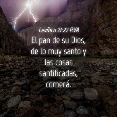 Picture 04 - Levítico 21:22 RVA - El pan de su Dios, de lo muy santo y las cosas - Bible Verse Picture