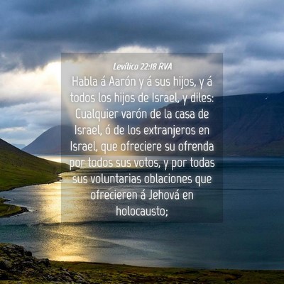 Picture 04 - Levítico 22:18 RVA - Habla á Aarón y á sus hijos, y á todos los - Bible Verse Picture