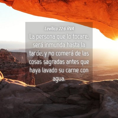 Picture 04 - Levítico 22:6 RVA - La persona que lo tocare, será inmunda hasta la - Bible Verse Picture