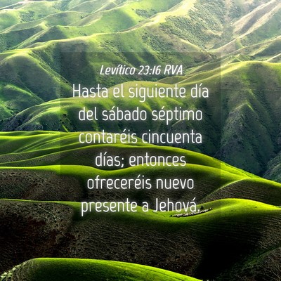 Picture 04 - Levítico 23:16 RVA - Hasta el siguiente día del sábado séptimo - Bible Verse Picture