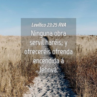 Picture 04 - Levítico 23:25 RVA - Ninguna obra servil haréis; y ofreceréis - Bible Verse Picture