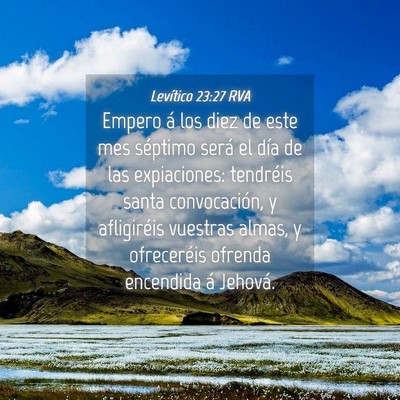 Picture 04 - Levítico 23:27 RVA - Empero á los diez de este mes séptimo será el - Bible Verse Picture