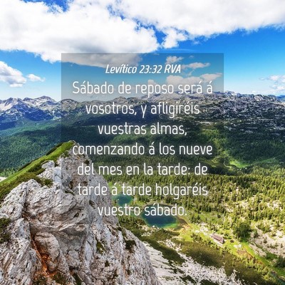 Picture 04 - Levítico 23:32 RVA - Sábado de reposo será á vosotros, y - Bible Verse Picture
