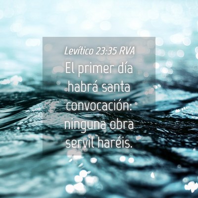 Picture 04 - Levítico 23:35 RVA - El primer día habrá santa convocación: ninguna - Bible Verse Picture