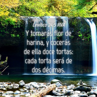Picture 04 - Levítico 24:5 RVA - Y tomarás flor de harina, y cocerás de ella - Bible Verse Picture
