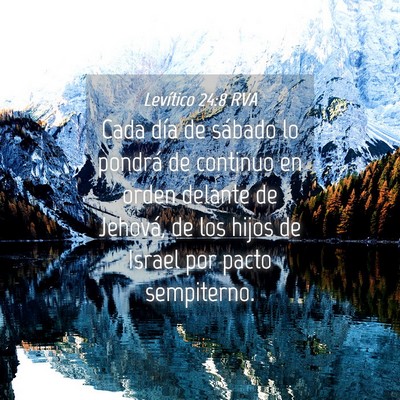 Picture 04 - Levítico 24:8 RVA - Cada día de sábado lo pondrá de continuo en - Bible Verse Picture