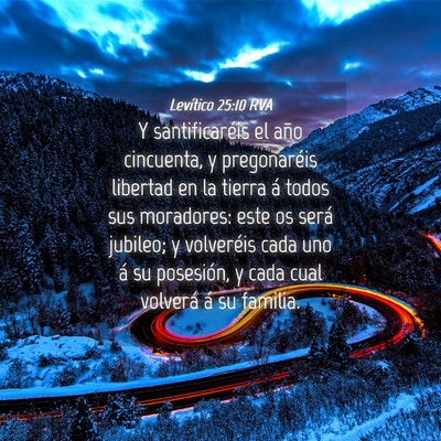 Picture 04 - Levítico 25:10 RVA - Y santificaréis el año cincuenta, y - Bible Verse Picture