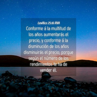 Picture 04 - Levítico 25:16 RVA - Conforme á la multitud de los años aumentarás - Bible Verse Picture