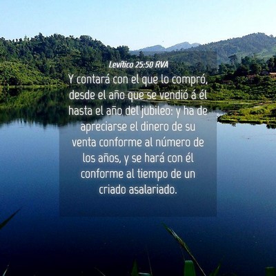 Picture 04 - Levítico 25:50 RVA - Y contará con el que lo compró, desde el año - Bible Verse Picture