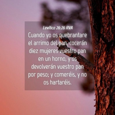 Picture 04 - Levítico 26:26 RVA - Cuando yo os quebrantare el arrimo del pan, - Bible Verse Picture