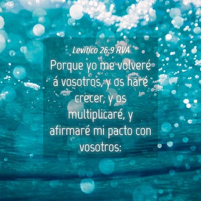 Picture 04 - Levítico 26:9 RVA - Porque yo me volveré á vosotros, y os haré - Bible Verse Picture
