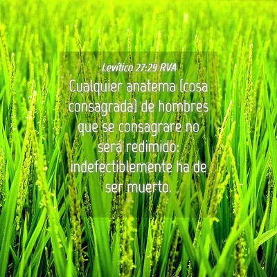 Picture 04 - Levítico 27:29 RVA - Cualquier anatema (cosa consagrada) de hombres - Bible Verse Picture