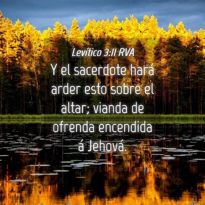 Picture 04 - Levítico 3:11 RVA - Y el sacerdote hará arder esto sobre el altar; - Bible Verse Picture