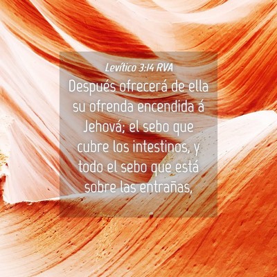 Picture 04 - Levítico 3:14 RVA - Después ofrecerá de ella su ofrenda encendida - Bible Verse Picture