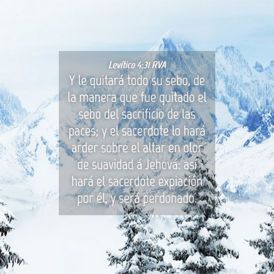 Picture 04 - Levítico 4:31 RVA - Y le quitará todo su sebo, de la manera que fue - Bible Verse Picture