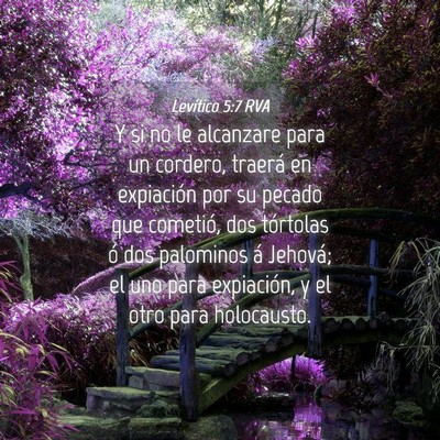 Picture 04 - Levítico 5:7 RVA - Y si no le alcanzare para un cordero, traerá en - Bible Verse Picture