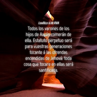 Picture 04 - Levítico 6:18 RVA - Todos los varones de los hijos de Aarón comerán - Bible Verse Picture