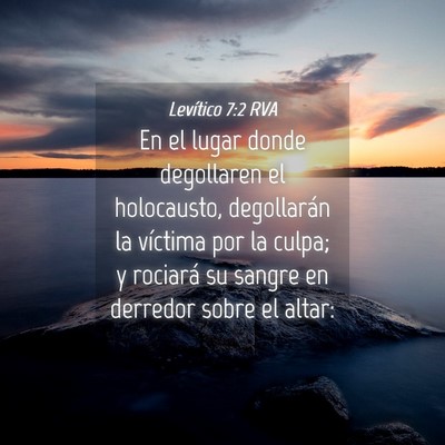 Picture 04 - Levítico 7:2 RVA - En el lugar donde degollaren el holocausto, - Bible Verse Picture