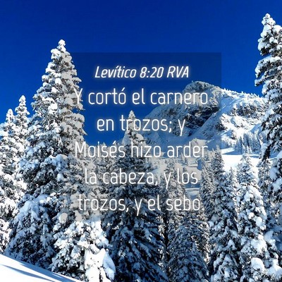 Picture 04 - Levítico 8:20 RVA - Y cortó el carnero en trozos; y Moisés hizo - Bible Verse Picture