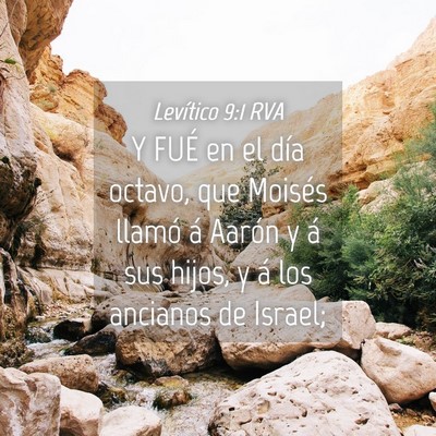 Picture 04 - Levítico 9:1 RVA - Y FUÉ en el día octavo, que Moisés llamó á - Bible Verse Picture
