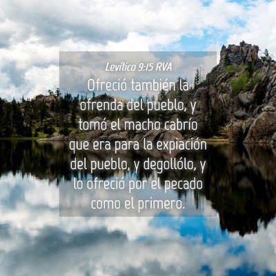Picture 04 - Levítico 9:15 RVA - Ofreció también la ofrenda del pueblo, y tomó - Bible Verse Picture