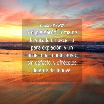 Picture 04 - Levítico 9:2 RVA - Y dijo á Aarón: Toma de la vacada un becerro - Bible Verse Picture