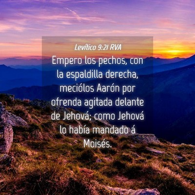 Picture 04 - Levítico 9:21 RVA - Empero los pechos, con la espaldilla derecha, - Bible Verse Picture
