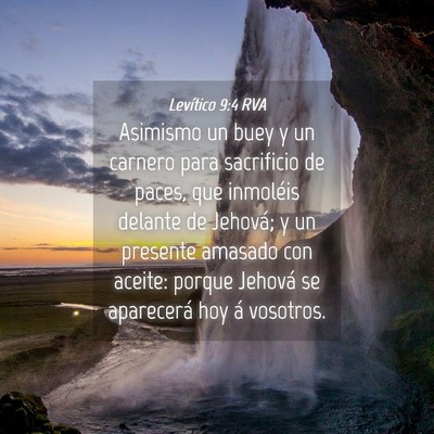 Picture 04 - Levítico 9:4 RVA - Asimismo un buey y un carnero para sacrificio de - Bible Verse Picture