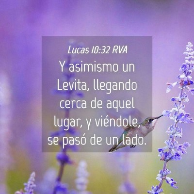 Picture 04 - Lucas 10:32 RVA - Y asimismo un Levita, llegando cerca de aquel - Bible Verse Picture