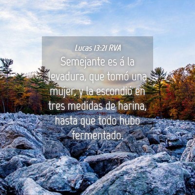 Picture 04 - Lucas 13:21 RVA - Semejante es á la levadura, que tomó una mujer, - Bible Verse Picture
