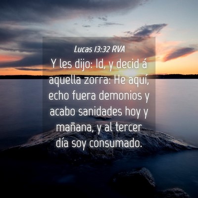 Picture 04 - Lucas 13:32 RVA - Y les dijo: Id, y decid á aquella zorra: He - Bible Verse Picture