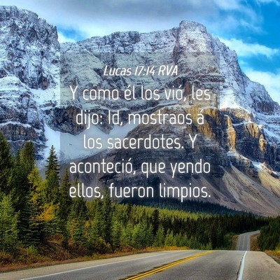 Picture 04 - Lucas 17:14 RVA - Y como él los vió, les dijo: Id, mostraos á - Bible Verse Picture