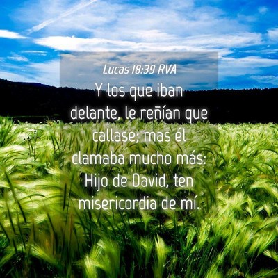Picture 04 - Lucas 18:39 RVA - Y los que iban delante, le reñían que callase; - Bible Verse Picture