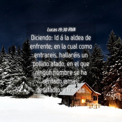 Picture 04 - Lucas 19:30 RVA - Diciendo: Id á la aldea de enfrente; en la cual - Bible Verse Picture