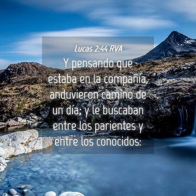 Picture 04 - Lucas 2:44 RVA - Y pensando que estaba en la compañía, - Bible Verse Picture