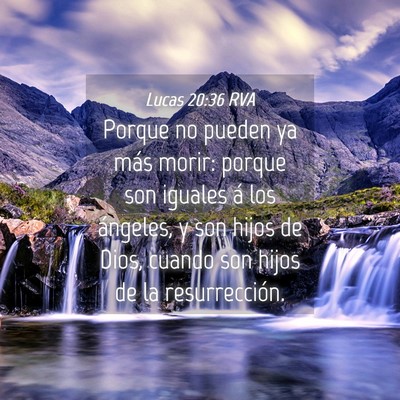 Picture 04 - Lucas 20:36 RVA - Porque no pueden ya más morir: porque son - Bible Verse Picture