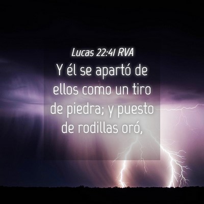 Picture 04 - Lucas 22:41 RVA - Y él se apartó de ellos como un tiro de piedra; - Bible Verse Picture