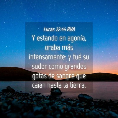 Picture 04 - Lucas 22:44 RVA - Y estando en agonía, oraba más intensamente: y - Bible Verse Picture
