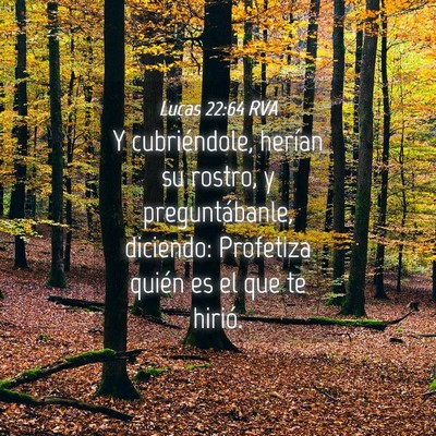 Picture 04 - Lucas 22:64 RVA - Y cubriéndole, herían su rostro, y - Bible Verse Picture