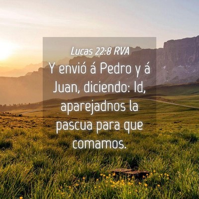 Picture 04 - Lucas 22:8 RVA - Y envió á Pedro y á Juan, diciendo: Id, - Bible Verse Picture