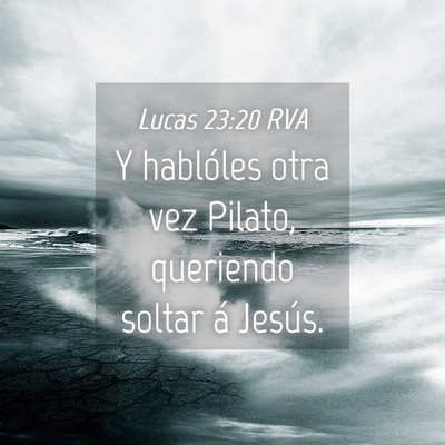 Picture 04 - Lucas 23:20 RVA - Y hablóles otra vez Pilato, queriendo soltar á - Bible Verse Picture
