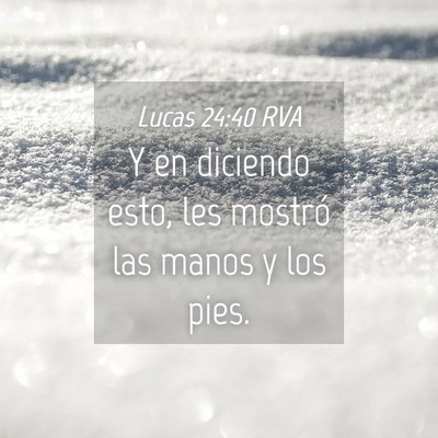 Picture 04 - Lucas 24:40 RVA - Y en diciendo esto, les mostró las manos y los - Bible Verse Picture