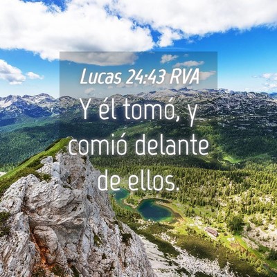 Picture 04 - Lucas 24:43 RVA - Y él tomó, y comió delante de - Bible Verse Picture