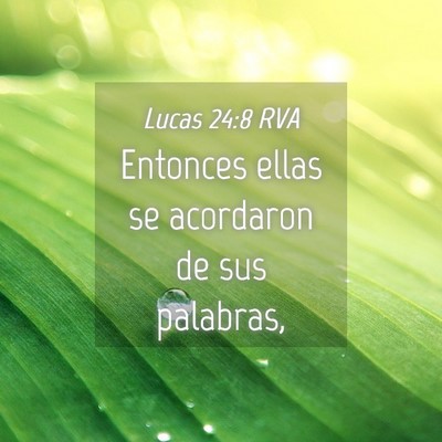 Picture 04 - Lucas 24:8 RVA - Entonces ellas se acordaron de sus - Bible Verse Picture