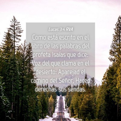 Picture 04 - Lucas 3:4 RVA - Como está escrito en el libro de las palabras - Bible Verse Picture